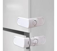Paquete de 2 cerraduras de seguridad para niños para el hogar, nevera, congelador, puertas a prueba de puertas, cerraduras de gabinete de seguridad para niños, cerradura de refrigerador antiapertura