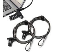 Paquete de 2 cerraduras de seguridad universales para laptop, cable de bloqueo para laptop con combinación, bloqueo de cable antirrobo de acero de 6.5 pies, compatible con todos los portátiles Inc