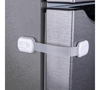 Paquete de 2 cerraduras para nevera a prueba de niños con adhesivo, correas ajustables a prueba de bebés, cerradura de refrigerador para niños, pestillo de congelador para mantener la puerta cerrada,