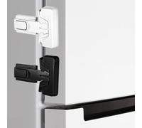 Paquete de 2 cerraduras para nevera con pestillo adhesivo para mantener la puerta cerrada, cerradura de puerta de refrigerador y congelador, no requiere herramientas