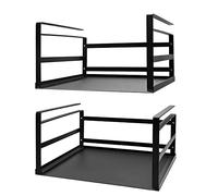 Paquete de 2 cestas de almacenamiento resistentes para debajo del estante, colgantes para gabinete, despensa, cocina, escritorio y estantería, soportes adicionales que ahorran espacio en color negro