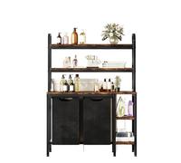 Paquete De 2 Cestos De Ropa Sucia De 50 Litros y Un Estante De Almacenamiento, Resistentes y Espaciosos, Para Cocina, Salón y Oficina, Color Marrón, 97 x 34 x 134 Cm