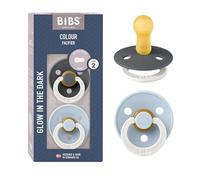 Bibs Pack Chupetas Látex Noturnos 6 18m Azul Cinza T1 2uds
