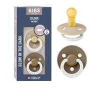 Paquete de 2 chupetes. Libre de BPA, Tetina redonda. Látex natural, Talla 2 (6-18 meses), Vanilla NIGHT/Dark Oak NIGHT