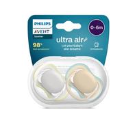 Paquete de 2 chupetes Philips Avent ultra air - Chupete sin BPA para bebés de entre 0 y 6 meses (modelo SCF085/15)