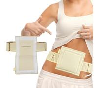 [Paquete de 2] Cinturón de tubo de alimentación, soporte para tubo de clavija, cinturón protector para tubo G, transpirable, color beige con ranura para tubo G, suministros de tubo J, no más cinta