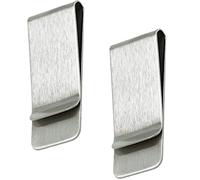 Paquete de 2 clips de dinero de acero inoxidable para dinero en efectivo de plata delgado titular de la tarjeta de crédito para hombres y mujeres, Silver