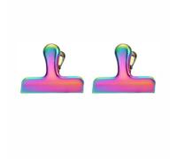 Paquete de 2 clips de metal, pequeñas abrazaderas de papel de acero inoxidable, clips de papel de carpeta de metal, múltiples abrazaderas para fotos, bolsas de alimentos, archivos, iridio