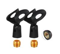Paquete de 2 clips de micrófono para transmisores de micrófono de mano con cable Sennheiser, abrazadera de micrófono con cable, color negro