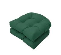 Paquete de 2 cojines de 48 x 48 cm, cómodos cojines en forma de U para sillas de ratán, muebles de patio, sillas de comedor (verde oscuro) - Perfecto para decoración del hogar