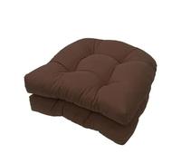Paquete de 2 cojines de asiento de algodón suave de 48 x 48 cm, para interiores y exteriores, para jardín, patio, hogar, muebles de mimbre (marrón), cómodos y elegantes