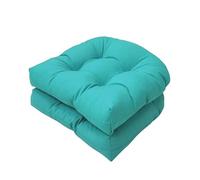Paquete de 2 cojines de asiento de algodón suave de 48 x 48 cm, para interiores y exteriores, para jardín, patio, hogar, muebles de mimbre (azul lago), cómodos y elegantes