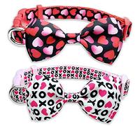 Paquete de 2 collares de corbatín para perro de San Valentín, collar de perro con corazón para mascotas grandes, medianas y pequeñas (mediano)