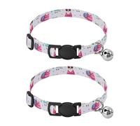 Paquete de 2 collares de gato, lindas llamas, coronas de flores, lentes de sol, collar de gato con campana, ajustable de 10.6 a 17.1 pulgadas