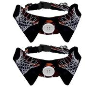 Paquete de 2 collares de perro con pajarita con campana, collar de pajarita desmontable y ajustable para mascotas pequeñas, baloncesto que pasa por la red