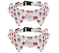 Paquete de 2 collares de perro con pajarita con campana, collar desmontable y ajustable para mascotas pequeñas, sandías