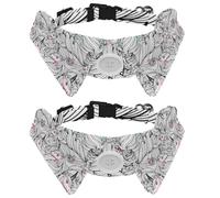 Paquete de 2 collares de perro con pajarita y campana, diseño de unicornio de fantasía, corazones y estrellas, diseño de solapa ajustable, collar de pajarita para mascotas pequeñas