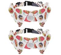 Paquete de 2 collares de perro con pajarita y campana, pulpo japonés, ostras de atún, nigiri, sushi, rollo de sushi, diseño de solapa ajustable, collar de pajarita para gatos pequeños