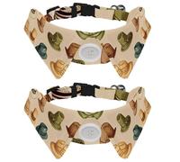 Paquete de 2 collares de perro para perros medianos, sombreros de vaquero vintage West Wild, fondo beige, pajarita con hebilla de plástico, camisas con cuello para corbatines de mascotas, cuello de