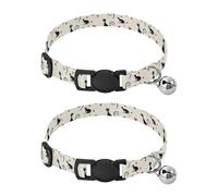 Paquete de 2 collares para mascotas, gatos negros, corazones rojos, collar de campana para perros pequeños, longitud ajustable de 10.6 a 17.1 pulgadas