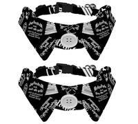 Paquete de 2 collares para perro con pajarita y campana, diseño de carro, diseño de solapa ajustable, collar de pajarita para mascotas pequeñas