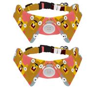 Paquete de 2 collares para perro con pajarita y campana, diseño de mariquita del día de la marmota, diseño de solapa ajustable, collar de corbata de gato para mascotas pequeñas