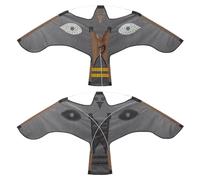 Paquete de 2 cometas voladoras de águila, cometa voladora de pájaros, espantapájaros con control de pájaros, halcón de queso, cometas para asustar pájaros, halcón de miedo, cometa de águila de