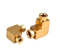 Paquete de 2 conectores acodados 90° latón, racor en ángulo recto sujeción interna diámetro igual para tubo aceite nylon 4mm o 6mm(6mm)