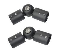 Paquete de 2 conectores de esquina para barra de cortina, 19 mm de acero inoxidable ajustable con bisagras para barras de cortina de ventana de bahía (negro)