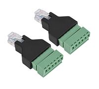 Paquete de 2 conectores RJ12, Ethernet RJ12 6P6C macho a adaptador de terminales de tornillo de 6 pines, adaptador de cable de audio, RJ12 macho a terminales de tornillo
