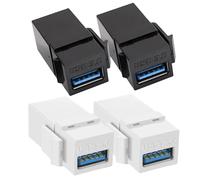 Paquete De 2 Conectores USB Keystone - Módulo De Inserción Ďe Placa Đe Pared USB 3.0 | Conector D́e Datos D̄e Alta Velocidad ABS Hembra A Hembra, Adaptador Dé Panel Ďé Salida Duradero Para Uso En Ofic