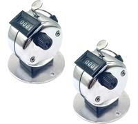 Paquete de 2 contadores manuales, Contador mecánico de Metal con Soporte, Contador de 4 dígitos para Contar Personas/Contador de Filas/metraje de película/Millas de Carrera