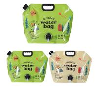 Paquete de 2 contenedores de Agua Plegables, Tanque de Agua sin BPA de 8 litros con Grifo, Bolsa de Agua Plegable portátil para Acampar al Aire Libre, Supervivencia y Light Yellow and Green 2 Piezas
