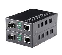 Paquete de 2 conversores de medios Ethernet de fibra Gigabit de 1,25 G/s con ranura SFP abierta - 10/100/1000Base-Tx a 1000Base-SX SMF/MMF, RJ45 a ranura SFP - Soporta módulos SFP Gigabit de hasta 120