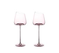 Paquete de 2 copas de vino de cristal, copas de vino rojas y blancas sopladas a mano, copa de vino rosa para boda, cumpleaños, fiesta, decoración de Navidad (17.5 onzas, 2 unidades)