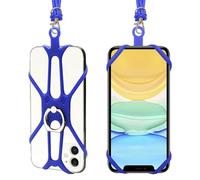 Paquete de 2 cordones cruzados para teléfono celular con correa ajustable para el cuello y agarre de anillo para teléfono, cordón universal para smartphone para iPhone alrededor del cuello, compatible