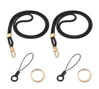 Paquete De 2 Cordones Negros, Cordones Lisos, Cordones De Identificación, Cordones Para Llaveros, Cordones Para Teléfonos Celulares, Cordones Modernos Y Simples