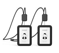 Paquete de 2 cordones para porta credenciales de identificación, SANTLET protector de silicona para porta credenciales de identificación, con cordón retráctil y hebilla de seguridad, color negro