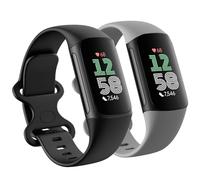 Paquete de 2 correas compatibles con Fitbit Charge 5/Fitbit Charge 6 para mujeres y hombres, suaves y transpirables, deportivas, ajustables, de repuesto para mujeres y hombres (S de 5.5 a 7.8