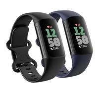 Paquete de 2 correas compatibles con Fitbit Charge 5/Fitbit Charge 6 para mujeres y hombres, suaves y transpirables, deportivas, ajustables, de repuesto para mujeres y hombres (S de 5.5 a 7.8