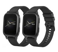 Paquete de 2 correas compatibles con Garmin Venu Sq, liberación rápida de 20 mm para Garmin Venu Sq 2, Venu 2 Plus, Forerunner 245/55, Forerunner 645/245 Music, Vivoactive 5/Vivoactive 3 (negro/negro)