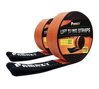 Paquete de 2 correas de elevación resistentes de 2 x 10 pies, capacidad de 18000 libras, correa de nailon resistente para polipasto, correas de aparejo de poliéster con ojo torcido de 2 capas, correas