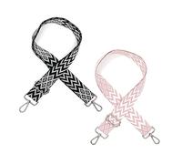 Paquete de 2 correas de hombro ajustables para bolsos, 3,8 cm de ancho, correa de bolsa de 80-141 cm, longitud ajustable para bolso de hombro, bolsas de transporte y bolsos de mano (negro + rosa)