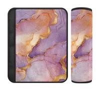 Paquete de 2 correas de hombro para cinturón de seguridad de mármol oro rosa y morado, libera el estrés en tu cuello y hombros para funda de auto para cinturón de carro