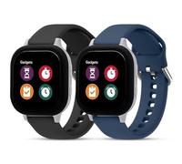 Paquete de 2 correas de repuesto para niños compatibles con Gabb Watch 3 2 1/Gizmo Watch 3 2 1/T Mobile SyncUP Watch, correa de muñeca de silicona impermeable de 20 mm para niños y niñas (negro/azul)