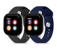 Paquete de 2 correas de silicona compatibles con Gizmo Watch 3 2 1/Gabb Watch 3 2 1/SyncUP Watch (negro/azul marino)