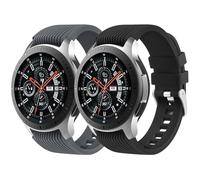 Paquete de 2 correas deportivas para Samsung Galaxy Watch 3 de 45 mm/Samsung Gear S3 Frontier Classic, 22 mm, hebilla de metal de silicona suave, correa de repuesto deportiva para Galaxy Watch de 46