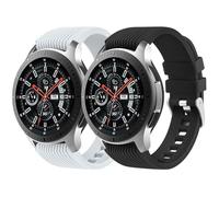 Paquete de 2 correas deportivas para Samsung Galaxy Watch 3 de 45 mm/Samsung Gear S3 Frontier Classic, 22 mm, hebilla de metal de silicona suave, correa de repuesto deportiva para Galaxy Watch de 46