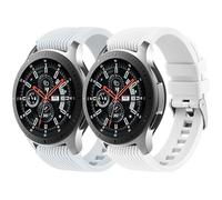 Paquete de 2 correas deportivas para Samsung Galaxy Watch 3 de 45 mm/Samsung Gear S3 Frontier Classic, 22 mm, hebilla de metal de silicona suave, correa de repuesto deportiva para Galaxy Watch de 46