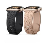 Paquete de 2 correas para Apple Watch de 45 mm, 44 mm, 46 mm, 42 mm, 41 mm, 40 mm, 49 mm, correa de silicona serie 8, 9, 10, 7, SE, 6, 5, 4, 38 40 41mm S10-42mm, Silicona, Ágata